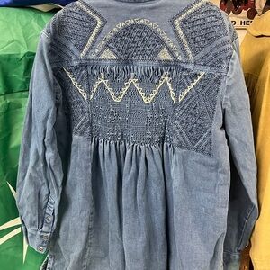 Free People Indigo Blue denim Tunic Top